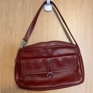 Perlina Leather Red Leather Mini Purse Y2K